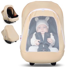 Metplus 2-in-1 Baby Car Seat Canopy, Multi Use Privacy Sun Shade, Protect Baby's Safety with Style, Infant Carrier Covers for Boys & Girls