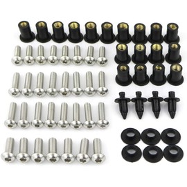 Xitomer Motorbike Stainless Steel Full Sets Fairing Bolts Kits Fit for VFR800 1998-2007 Mounting Kits Washers/Nuts/Fastenings/Clips/Grommets/Bodywork Screws