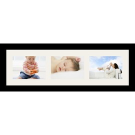 ArtToFrames Collage Photo Frame Single Mat with 3-5x7 Openings and Satin Black Frame.