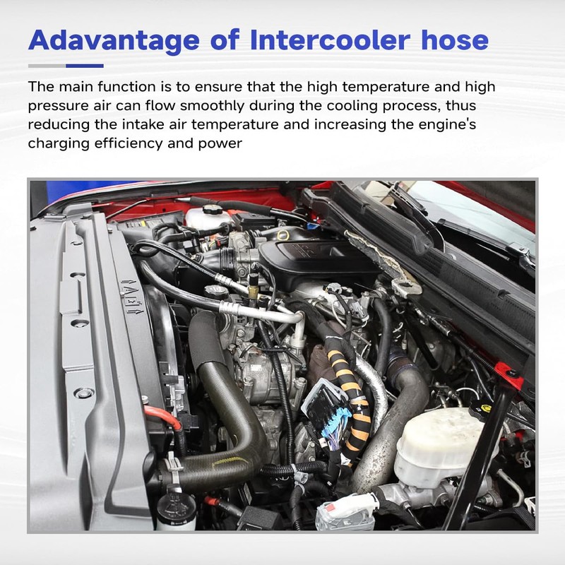 26259 Turbocharger Intercooler Hose with Clamps for 2005-2016 Chevy Silverado