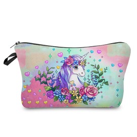 Livel lhood Unicorn Gifts Makeup Bag Cute Small Makeup Organizer Bag Travel Toiletry Zipper Pouch Unicorn Gifts for Unicorn Lovers Cartoon Unicorn Cosmetic Bag for Women