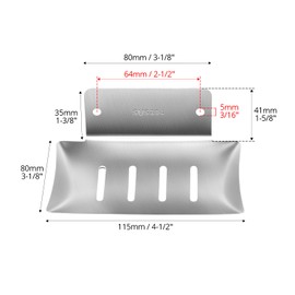 QWORK® Soap Holder with Drain Hole Design - Made of 304 Stainless Steel - Rustproof Soap Dish for Bathroom & Kitchen - Silver