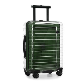 Traveler's Choice Transparent Hardside Spinner Luggage, Green, Carry-On 22-Inch