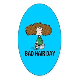 CafePress Peppermint Patty Bad Hair Day Sticker Oval Car Bumper Sticker