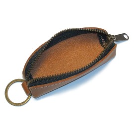 Leather Workshop Satou Coin Purse, Genuine Leather, Leather, Key Holder, Coin Case, Key Ring, Slim, For Cars, Men's, Women's, YKK Zipper, Made in Japan, Stick Type, Camel