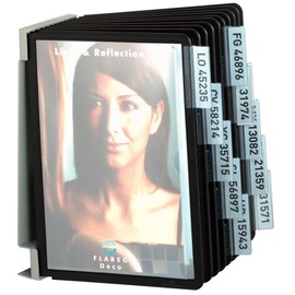 Durable Vario Display Stand with 5 Tabs and 5 Panels A5 Black Wall hellgrau