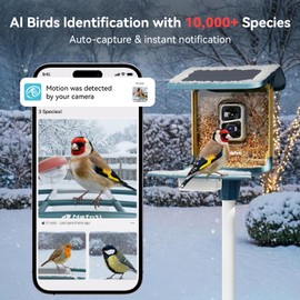 Bird Feeder with Camera, Support 2.4GHz/5GHz, 2K Live Steam for Outdoor, 1.8L Large Capacity, AI Identify Auto Capture Videos, Camera Bird Feeders for Outside, Ideal Gift for BirdLovers (Dark Blue)