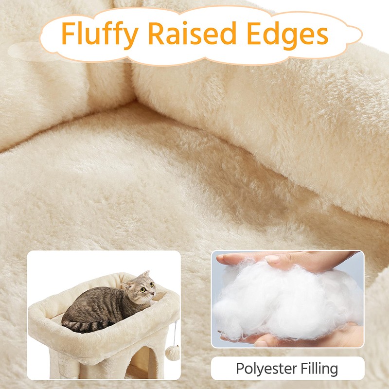 Topeakmart Cat Tree with Extra Large Plush Perch, Soft Cat