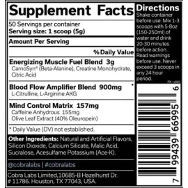 Pre Entreno Cobra Labs The Curse 50 Servicios Sabor Tropical