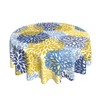 mutakin Flower Round Tablecloth 60 Inch Washable Reusable Decoration Table