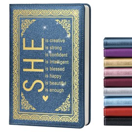 LBWCER Inspirational Gifts for Women,Notebooks for Work,200 Pages, A5 Hardcover Leather Journals for Writing,School,Travel,Business,Work,Home (SHE is Blue)
