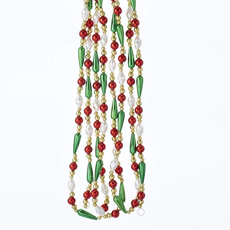9-Foot Gold, Red, Green and White Round Bead with Water