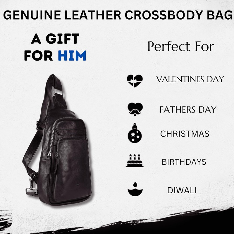 Genuine Italian Leather Unisex Body Bag - Stylish, Durable, and