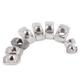 50Pcs T Nuts Hammer Head Drop in T Slot Nuts Zinc Plated Carbon Steel Fastener Nut T-slot Hammer Head Nut for Aluminum Extrusion Profiles(M8*19.5 * 10)