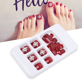 24 Uñas Postizas para Pies, Puntas Artísticas, Uñas de los Pies de Cobertura Completa para Mujeres y Niñas, Fáciles de Recortar y Flexibles, Ideales para Fiestas y Decoración de