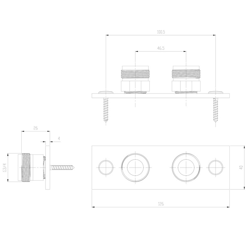 ENKI, P33, Easy Fix Wall Plate for Exposed Mini Thermostatic