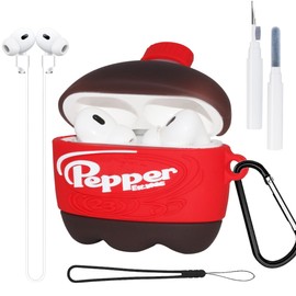 Cute Case for AirPods Pro 2nd Generation Case Cover - Cartoon Kawaii Funny Cover 5 in 1 for AirPods Pro Case with Cleaner Pen Kit, Silicone Magnetic Anti-Lost Cord for Women Boys Kids Red Pepr