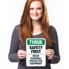 Think Safety First Wear Personal Protective Equipment Sign, 10x7 Inches,