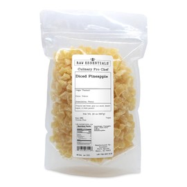 Dried Diced Pineapple - Tropical and Sweet - Great as a Snack, Dessert Topper, or Drink Garnish - Non-GMO, Gluten Free, Vegan - Large 20 Ounce Resealable Bag