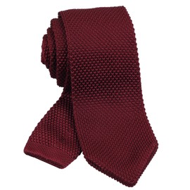 Alizeal Knit Tie for Men, Solid Slim Casual Knitted Neckties, Maroon(Size: One size)
