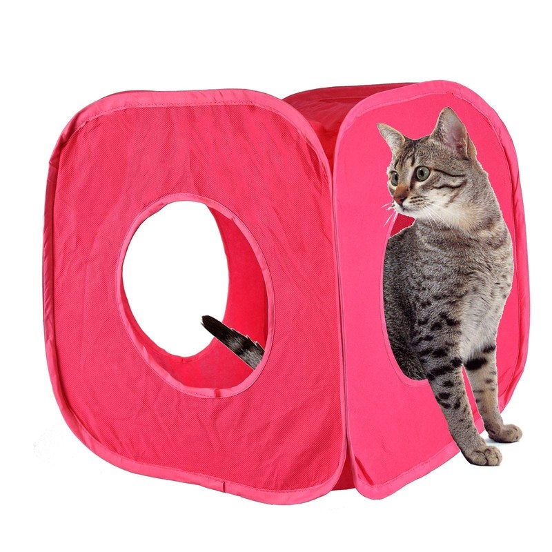 Pet Living Pop Up Cat Kitten Play Cube Fun Strong