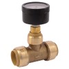 SharkBite 3/4 Inch Pressure Gauge Tee, Push to Connect Brass