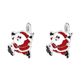 Miaija Santa Claus Cufflinks Novelty Alloy Shirt Accessories Christmas Thanksgiving Jewelry Gift for Women Teen