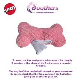 SPOT Soothers Warm Hug Bone - Calming Plush Dog Toy with Lavender Scented Beads, Removable Squeaker, Microwavable Warming Pouch, Separation Anxiety Relief, for Medium to Large Dogs and Puppies, 12in