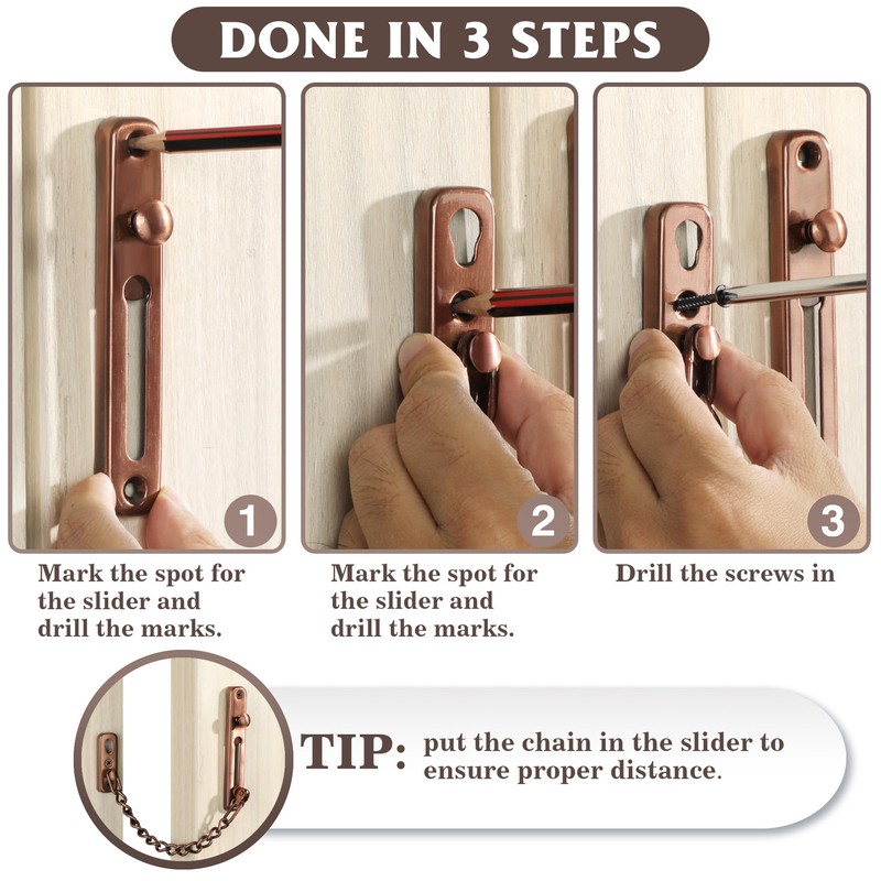 Alise Chain Door Guard Lock,Door Chain Locks with Safety Spring