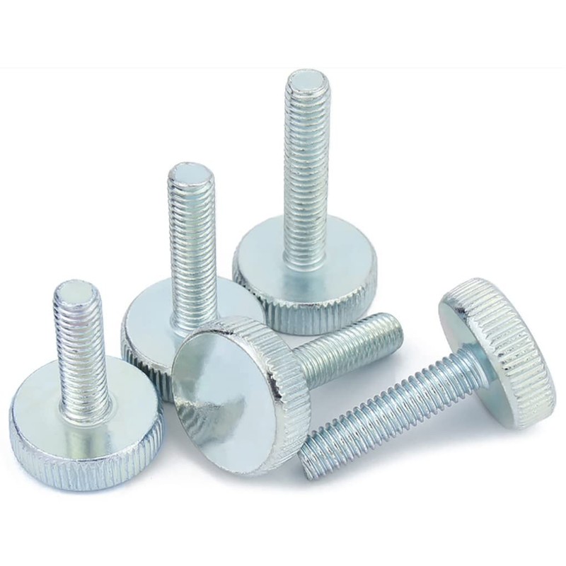 CONPHERON Galvanised Carbon Steel Thumb Screws Flat Knurled Head Screws