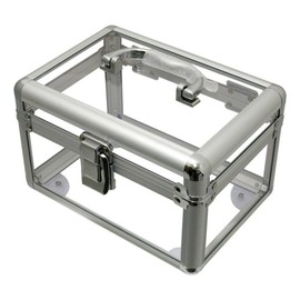 ROC Cases Clear Plastic Storage Carry Case 200x140x140mm Arts and Crafts Make-Up Vanity Box
