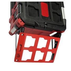 VELCKING for Milwaukee Packout Compatible Foldable Side Mount Rack Heavy Duty Side Storage Organizer, Wall & Floor Installation, 100LB Capacity, Toolbox Accessory (red, 1)