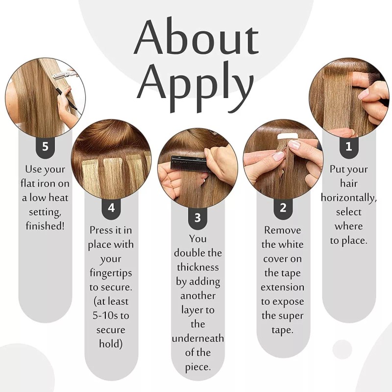 Full Shine Extensiones Cabello Natural 20pz Castaño Medio Con 16in