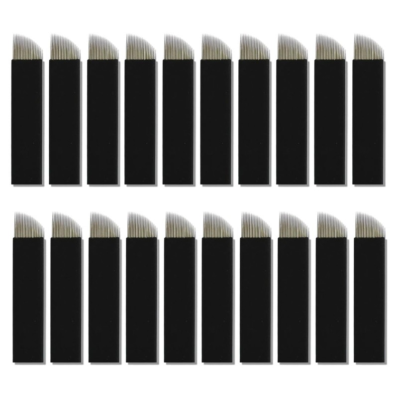 NOPKESV 20pcs Disposable Eyebrow Microblading Needles Lip Tattoo Micro Blades