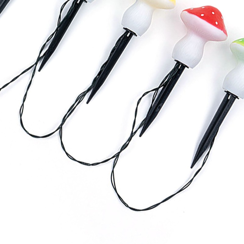 6PCS Solar Mushroom String Lights IP65 Waterproof LED Outdoor Mushroom
