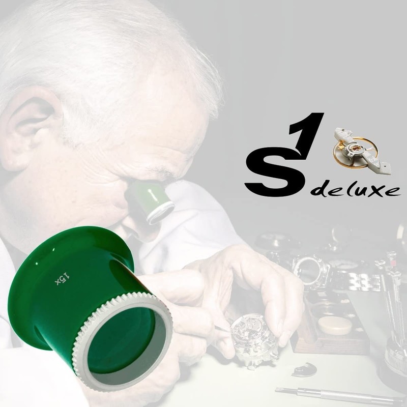 S1 STRATOS Deluxe Uhrmacherlupe 7.5 fach Augenklemmlupe für Kontrollarbeiten bei