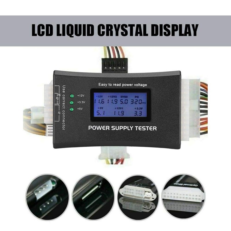 20/24 4/6/8 Pin Computer PC Power Supply Tester with LCD