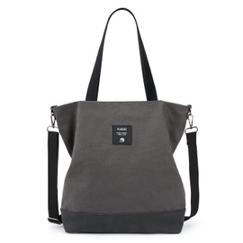 KALIDI Large Women's Shoulder Bag/Handbag Canvas Bag Shoulder Bag Tote Pack Shopper Casual Hobo Bag Crossbody Bag for School Office Work Travel Excursion Shopping, gray