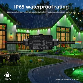 WeGoIOT Waterproof ESP32 WLED Controller with Mic , Project for Pool Boat Landscape Outdoor Lights IP65 Dynamic RGB IC DIY Lighting WiFi APP Control for WS2812B DC5-24V RGBW LED Controller (1 Channel)