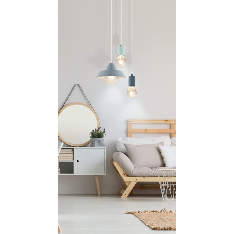 EGLO YORTH-P 60 W Steel Pendant Light, Pastel Light Green