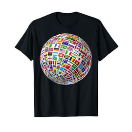 International World Flags T-shirt Flags World Map Tshirt T-Shirt