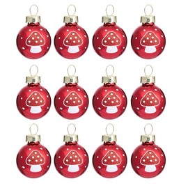Mini Mushroom Baubles - Set Of 12