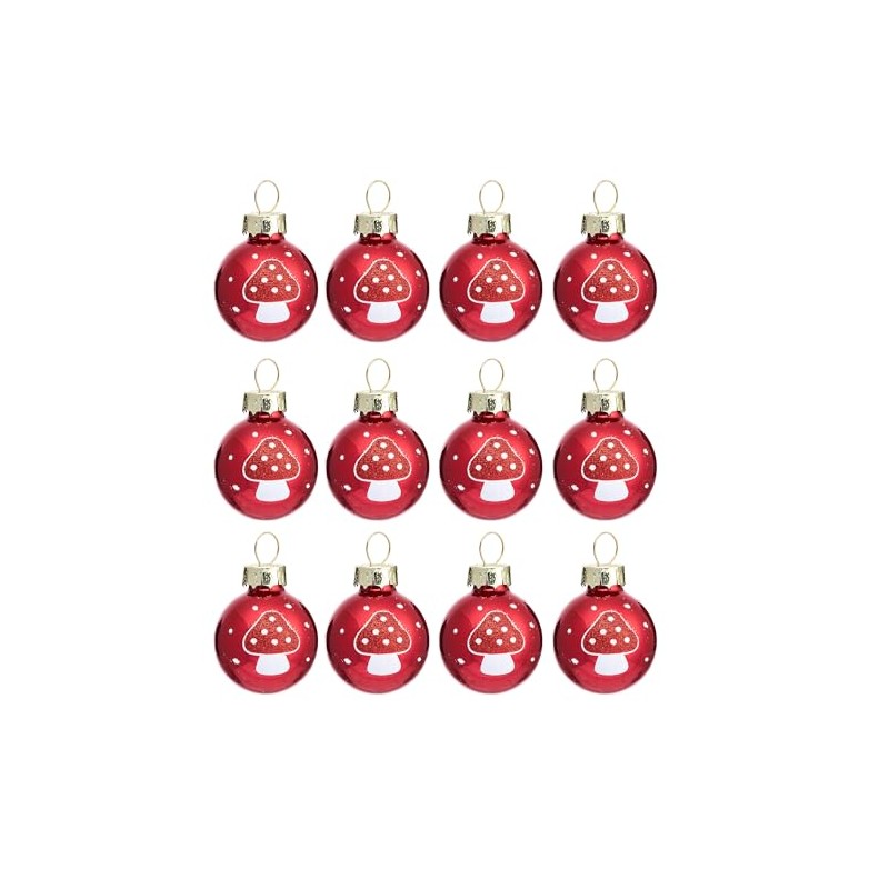 Mini Mushroom Baubles - Set Of 12
