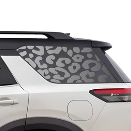 BOGAR TECH DESIGNS Precut Quarter Window Animal Leopard Print Vinyl Decal Stickers Compatible with Nissan Pathfinder 2022 2023, Matte Black