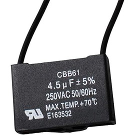 Wadoy CBB61 Ceiling Fan Capacitor Compatible with New Tech 2 Wire 4.5uf 50/60Hz 250VAC