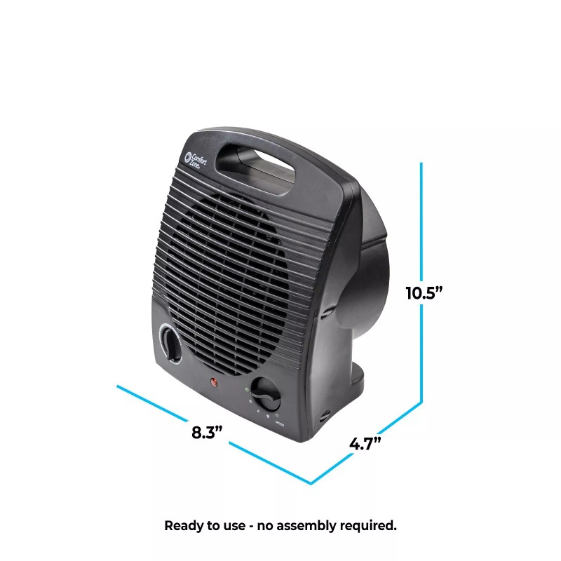Comfort Zone Portable Fan-Forced Indoor Space Heater with Adjustable Thermostat