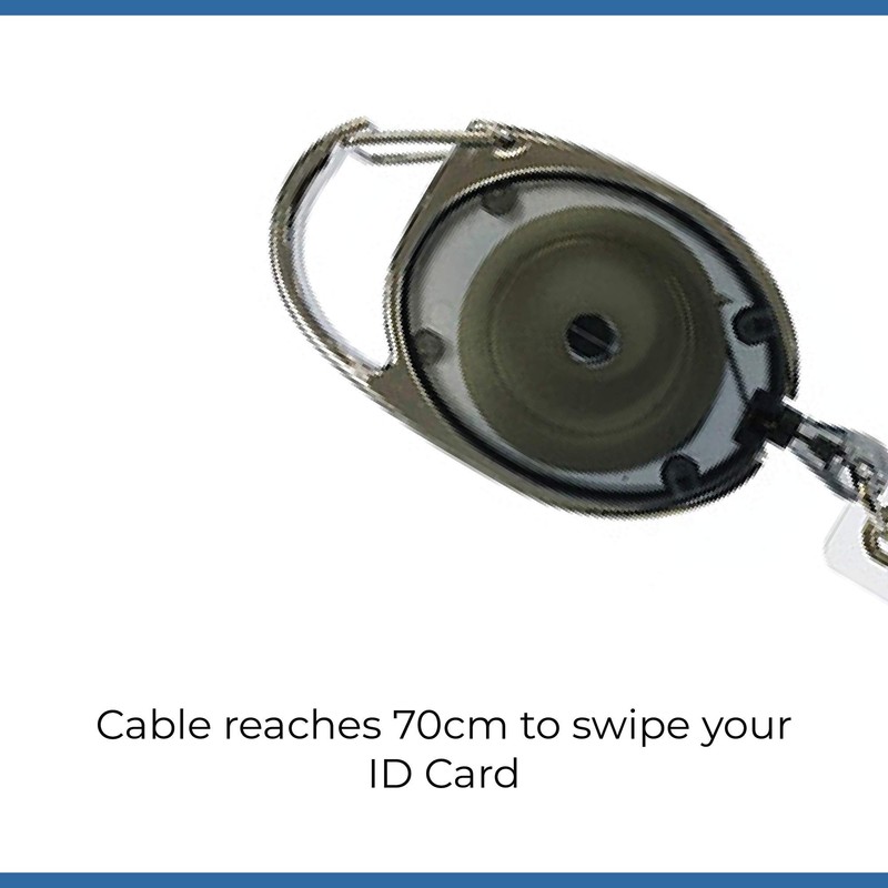 | Retractable Badge Reel with Carabiner Clip for ID Card