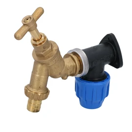 AB Tools 3/4" Hose Barb Tail Bib Tap Outdoor Water Wall Plate Elbow Mount 25mm Pipe