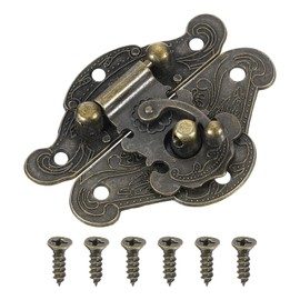 uxcell Hasp Clasp Latch Lock, 65 x 51mm Decorative Retro Toggle Latch Zinc Alloy Hasp Lock for Jewelry Box Craft Box Gift Box Wooden Case, Bronze