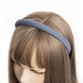 axy Fabric Headband with Fine Metallic Threads, Padded, Beautiful Women's Headband, Hair Accessories, HRK7B (Denim Blue)